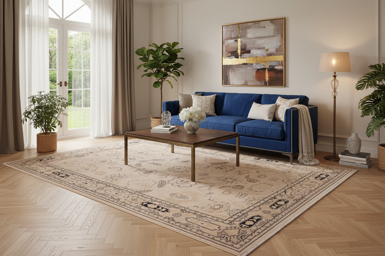 handmade Traditional Kafkaz Beige Tan Hand Knotted RECTANGLE 100% WOOL area rug 9x12
