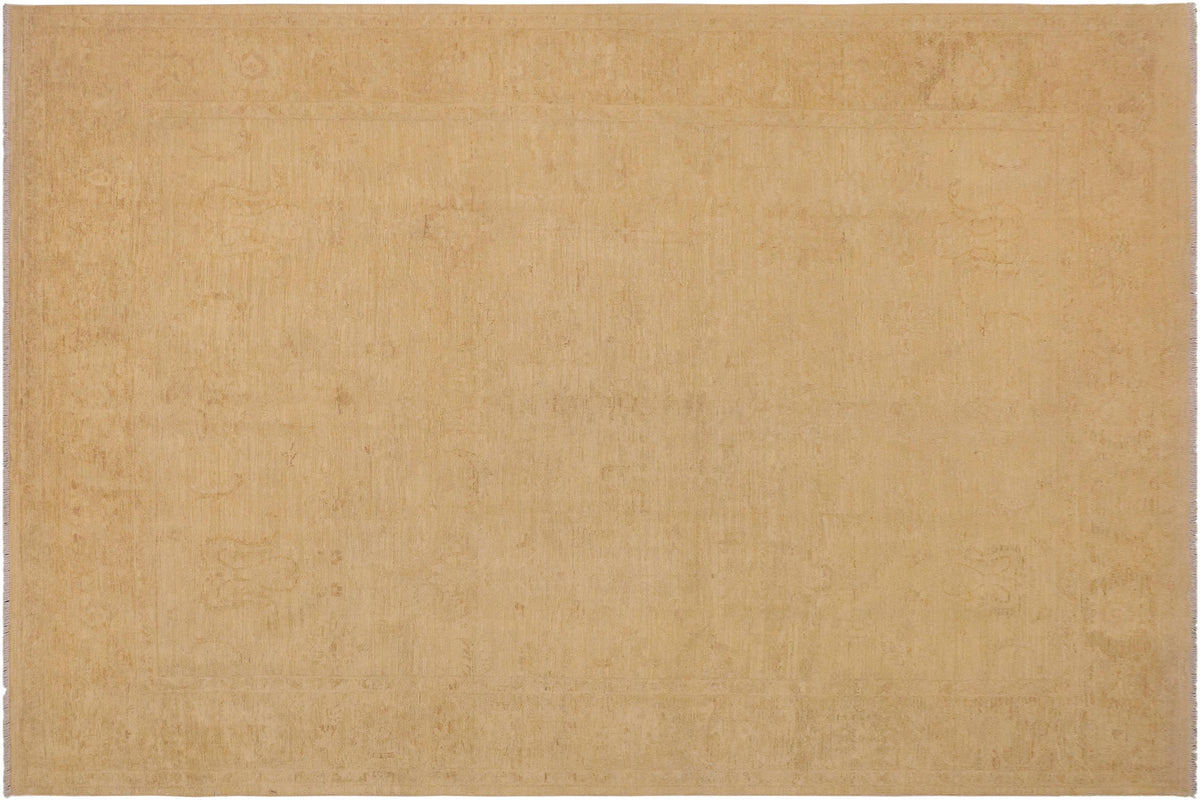 handmade Traditional Kafkaz Beige Tan Hand Knotted RECTANGLE 100% WOOL area rug 9x13