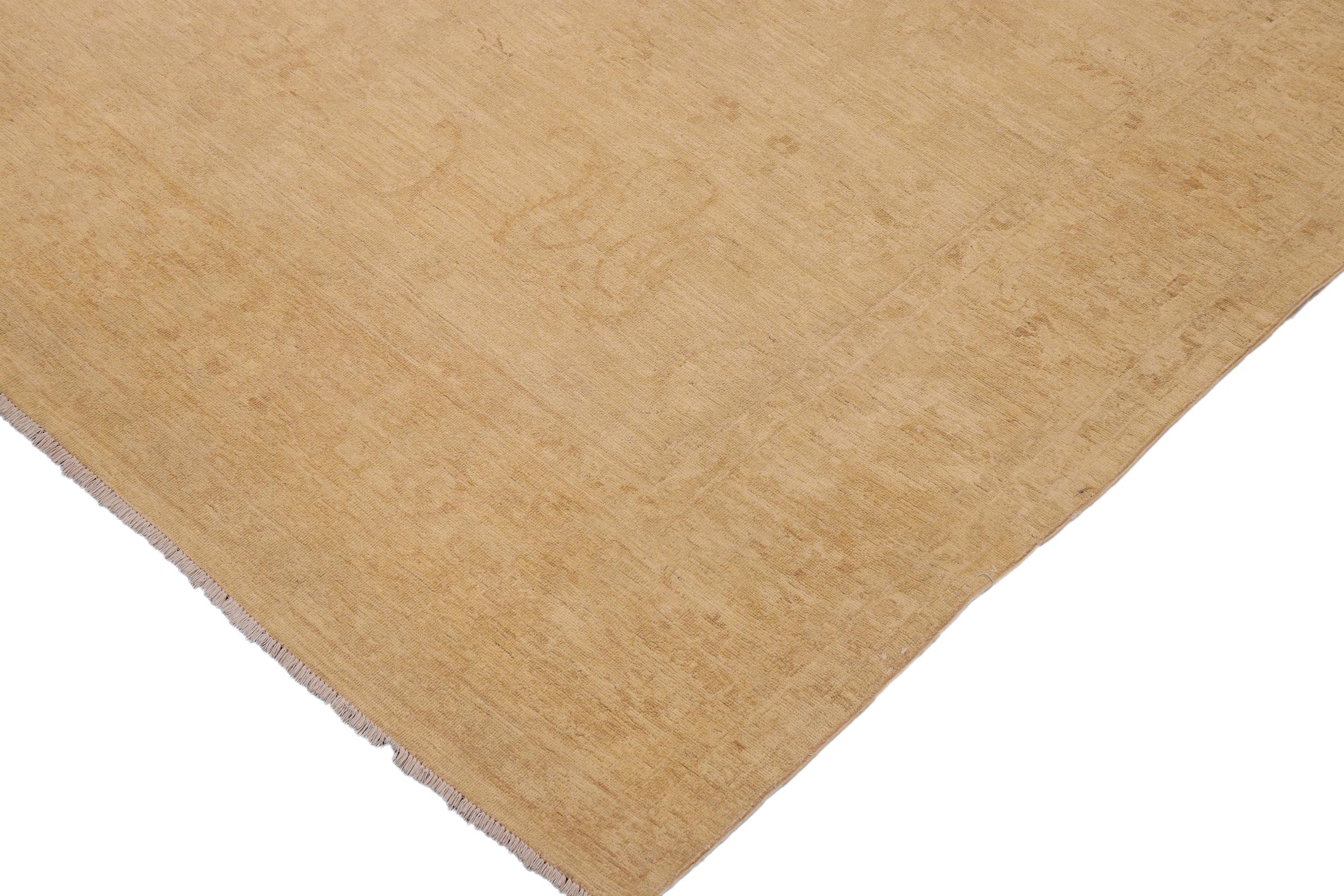 handmade Traditional Kafkaz Beige Tan Hand Knotted RECTANGLE 100% WOOL area rug 9x13