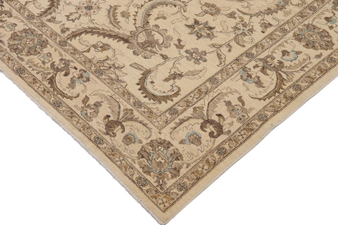 handmade Traditional Kafkaz Beige Blue Hand Knotted RECTANGLE 100% WOOL area rug 9x12