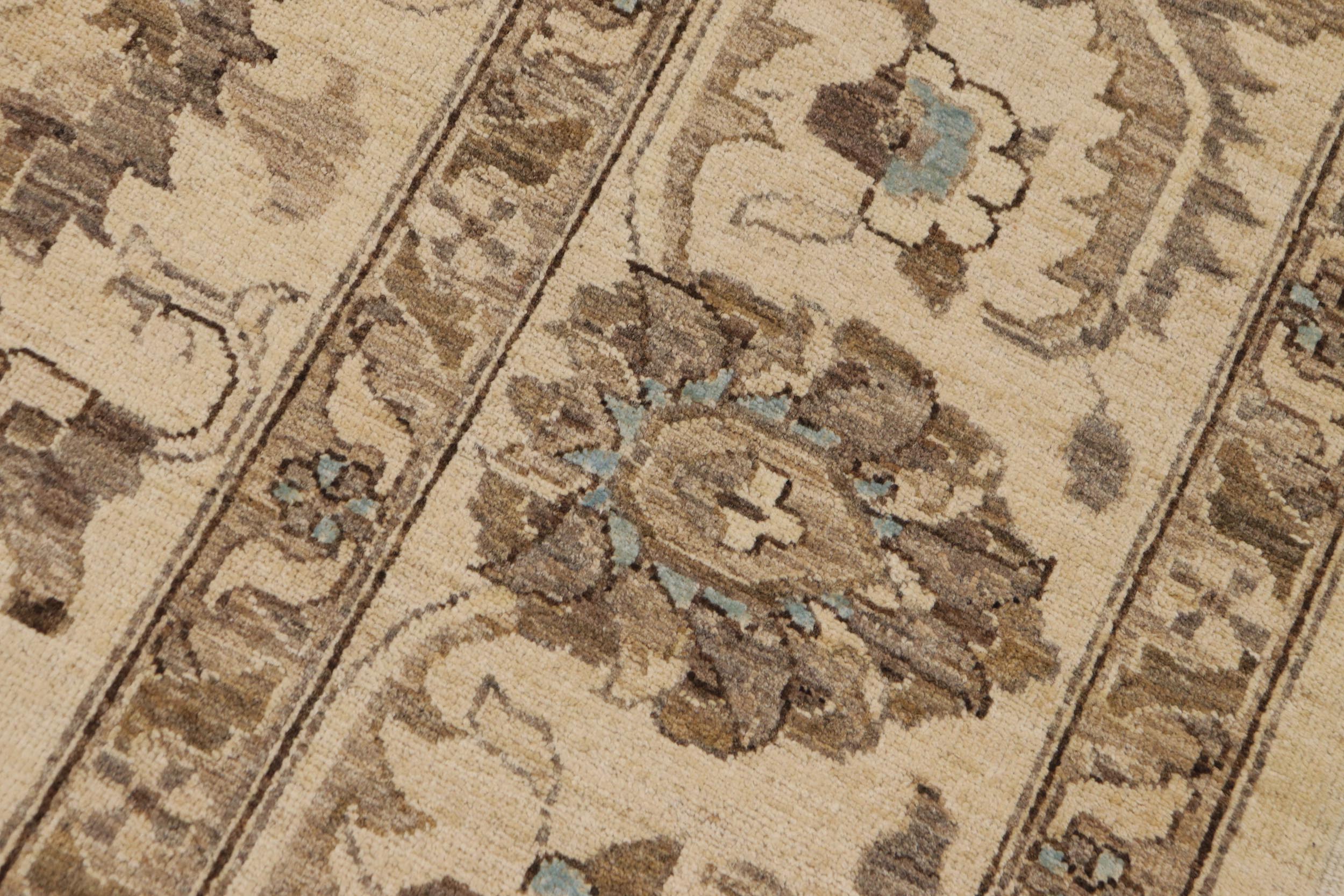 handmade Traditional Kafkaz Beige Blue Hand Knotted RECTANGLE 100% WOOL area rug 9x12