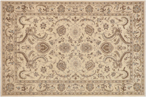 handmade Traditional Kafkaz Beige Blue Hand Knotted RECTANGLE 100% WOOL area rug 9x12