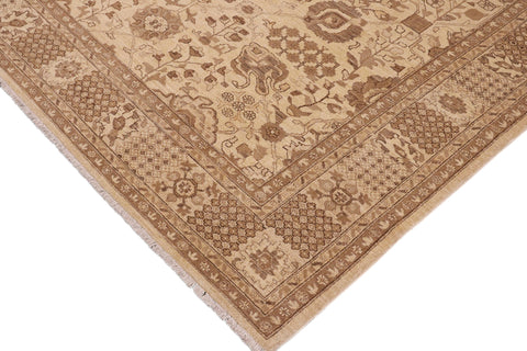 handmade Traditional Kafkaz Beige Tan Hand Knotted RECTANGLE 100% WOOL area rug 9x12