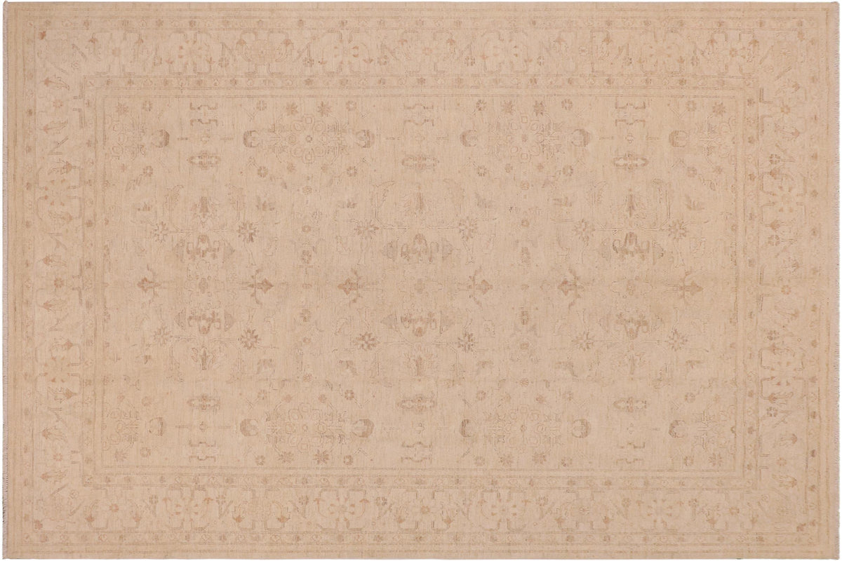 handmade Traditional Kafkaz Beige Lt. Brown Hand Knotted RECTANGLE 100% WOOL area rug 9x12
