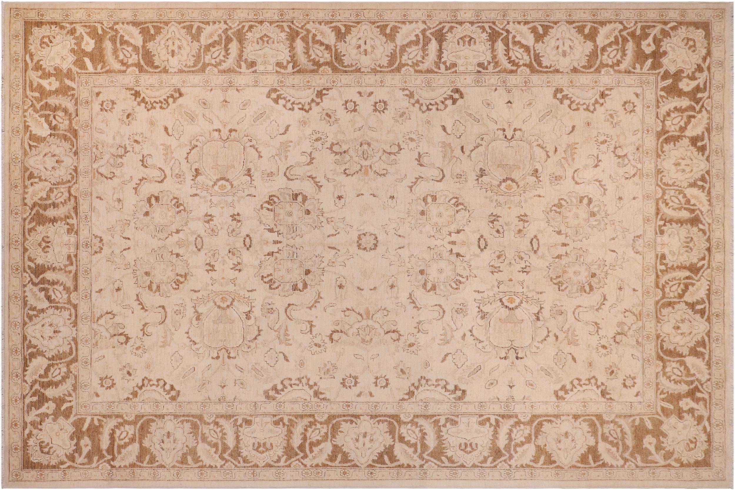 handmade Traditional Kafkaz Beige Brown Hand Knotted RECTANGLE 100% WOOL area rug 9x12