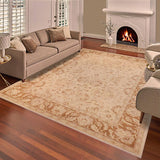 handmade Traditional Kafkaz Beige Brown Hand Knotted RECTANGLE 100% WOOL area rug 9 x 12