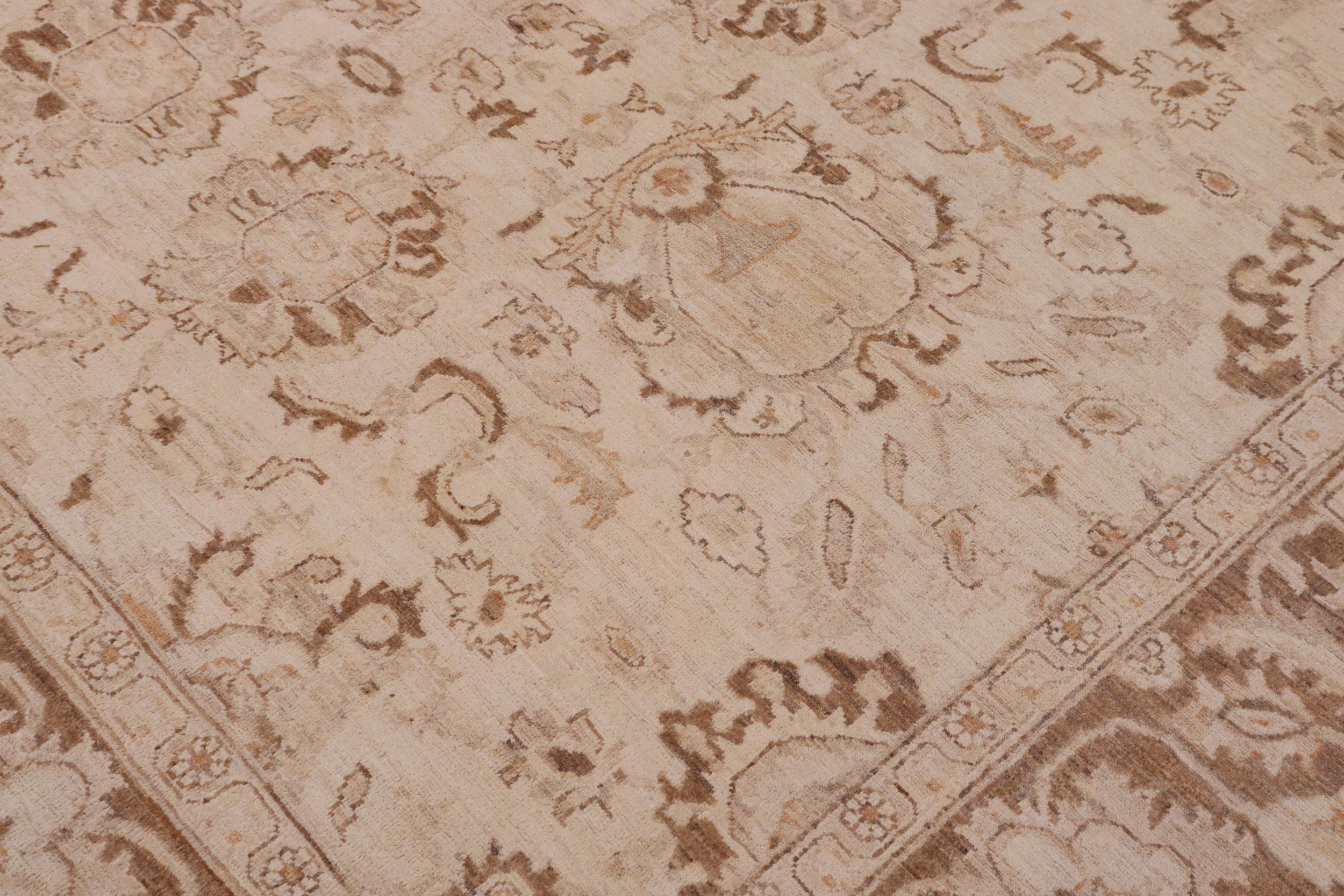 handmade Traditional Kafkaz Beige Brown Hand Knotted RECTANGLE 100% WOOL area rug 9x12