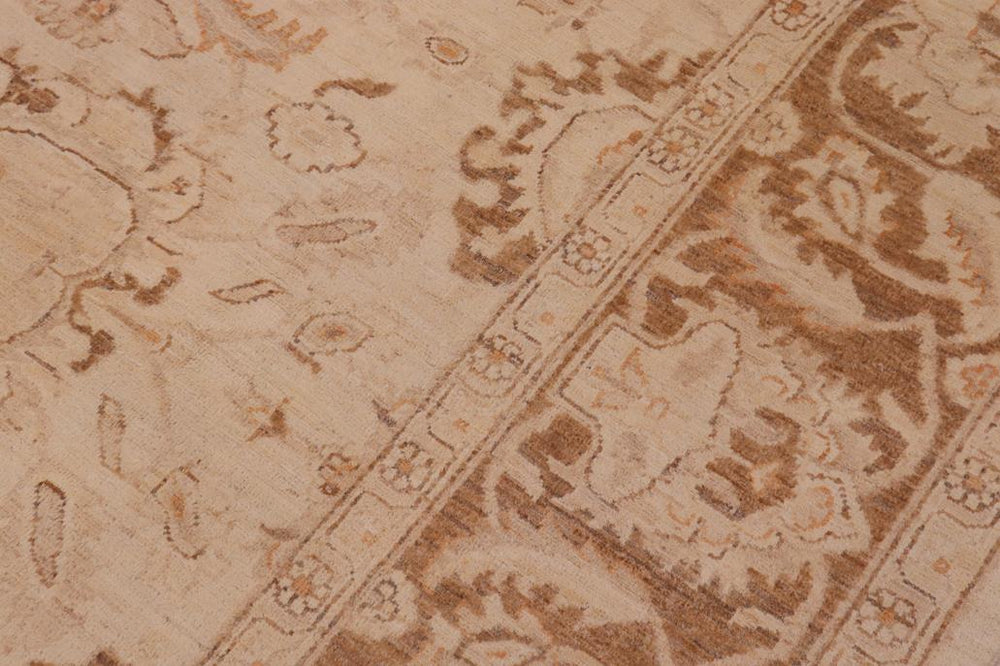 handmade Traditional Kafkaz Beige Brown Hand Knotted RECTANGLE 100% WOOL area rug 9 x 12