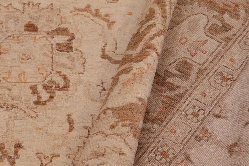 handmade Traditional Kafkaz Beige Brown Hand Knotted RECTANGLE 100% WOOL area rug 9 x 12