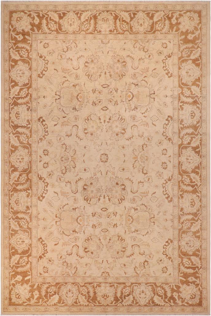 handmade Traditional Kafkaz Beige Brown Hand Knotted RECTANGLE 100% WOOL area rug 9 x 12