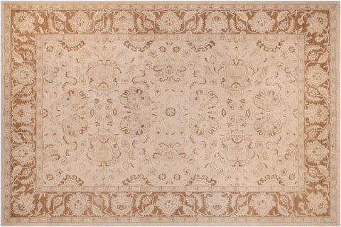 handmade Traditional Kafkaz Beige Brown Hand Knotted RECTANGLE 100% WOOL area rug 9x12