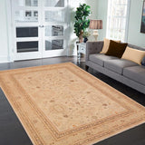 handmade Traditional Kafkaz Beige Tan Hand Knotted RECTANGLE 100% WOOL area rug 9 x 12
