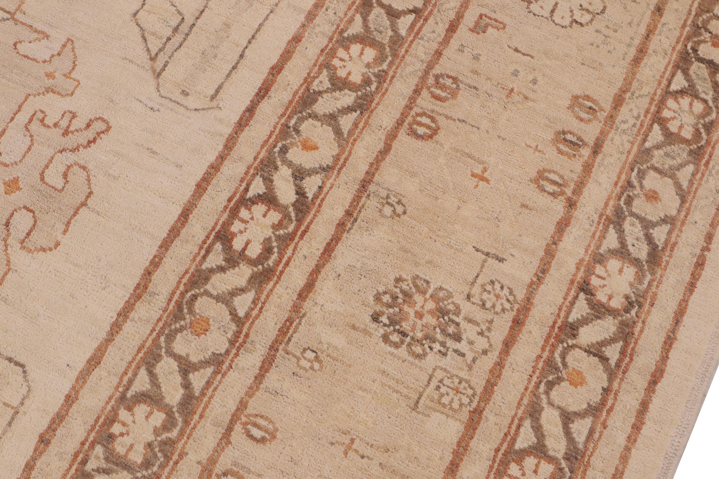 handmade Traditional Kafkaz Beige Tan Hand Knotted RECTANGLE 100% WOOL area rug 9x12