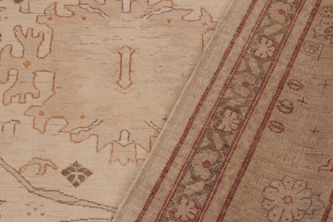 handmade Traditional Kafkaz Beige Tan Hand Knotted RECTANGLE 100% WOOL area rug 9x12