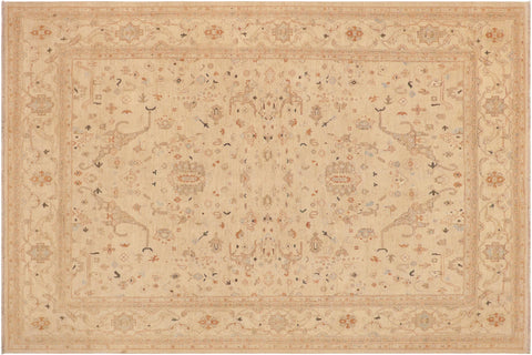handmade Traditional Kafkaz Beige Rust Hand Knotted RECTANGLE 100% WOOL area rug 9x12