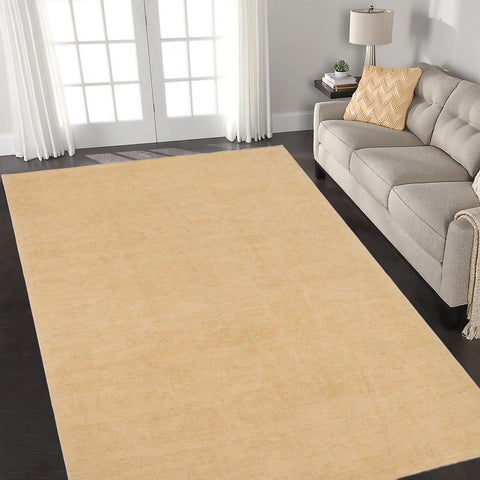 handmade Modern Kafkaz Nude Tan Hand Knotted RECTANGLE 100% WOOL area rug 9' x 12'