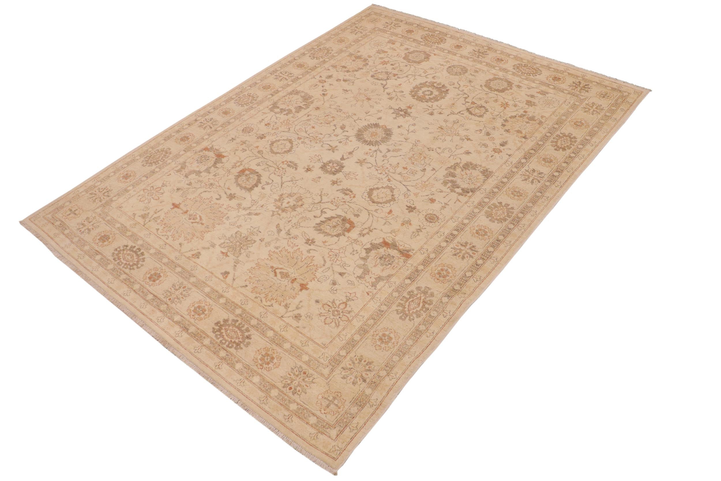 handmade Traditional Kafkaz Beige Rust Hand Knotted RECTANGLE 100% WOOL area rug 9x12
