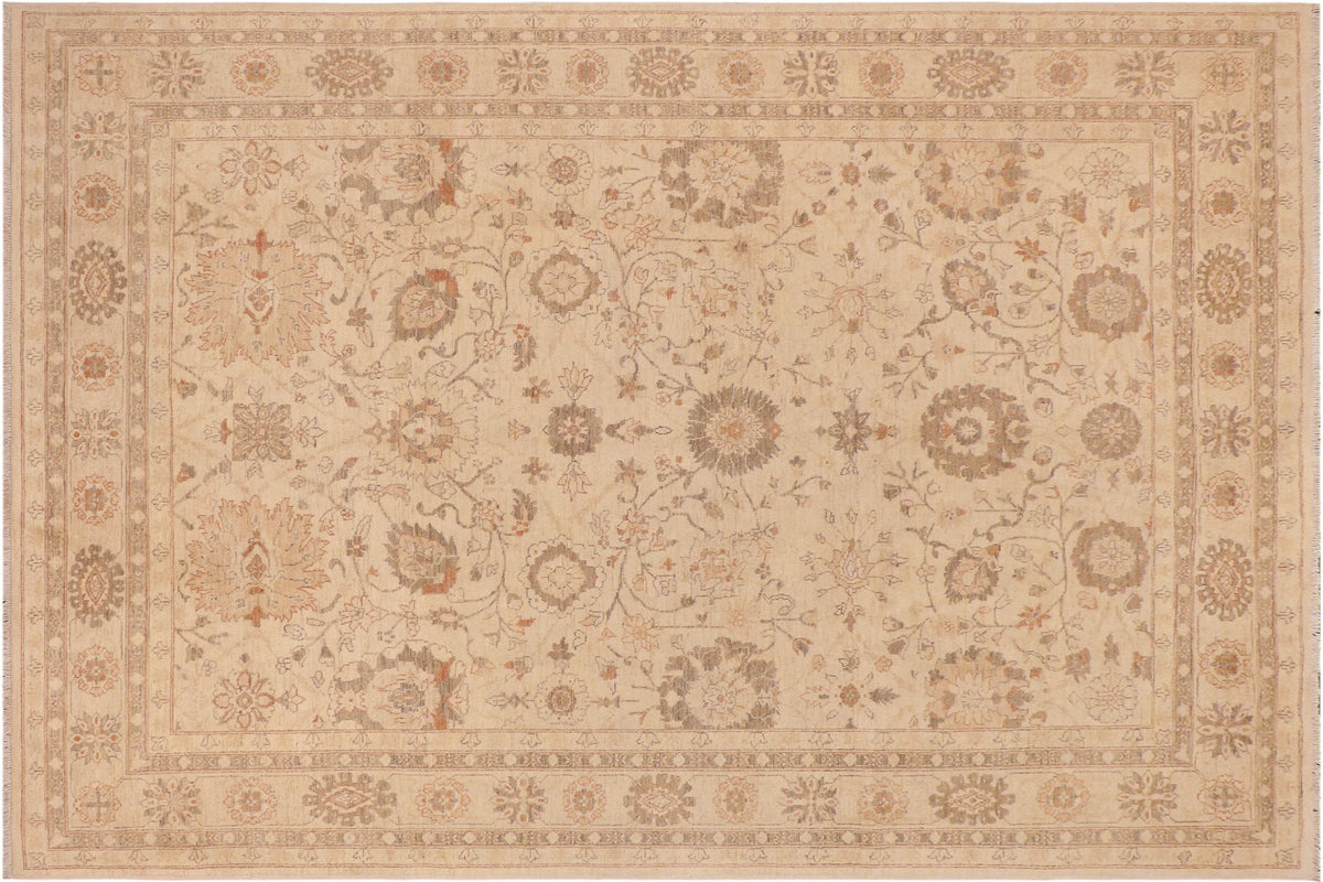 handmade Traditional Kafkaz Beige Rust Hand Knotted RECTANGLE 100% WOOL area rug 9x12