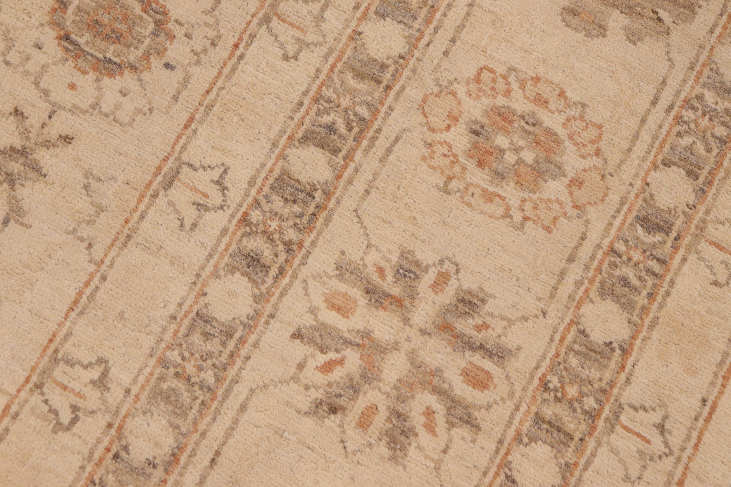 handmade Traditional Kafkaz Beige Rust Hand Knotted RECTANGLE 100% WOOL area rug 9x12