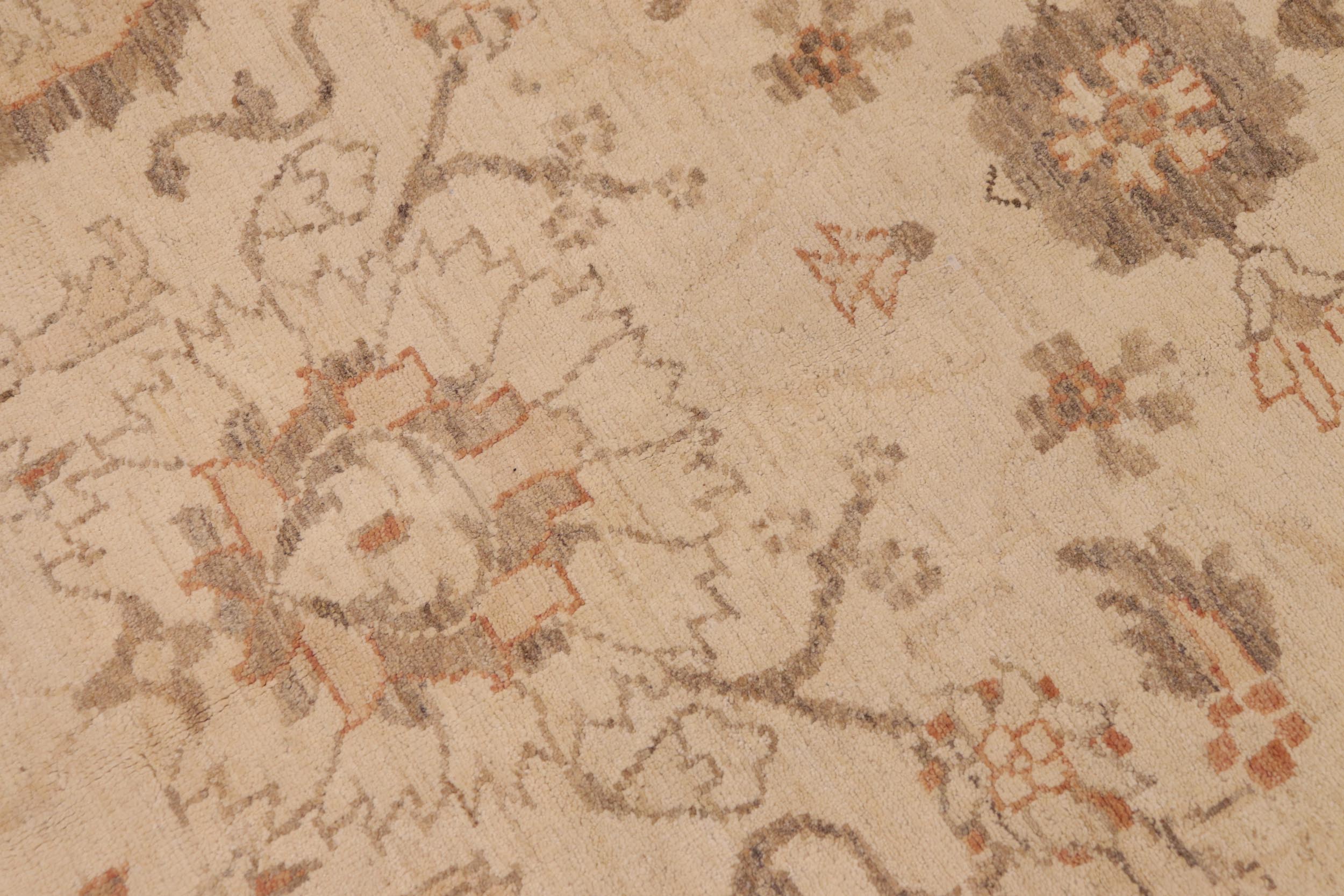 handmade Traditional Kafkaz Beige Rust Hand Knotted RECTANGLE 100% WOOL area rug 9x12