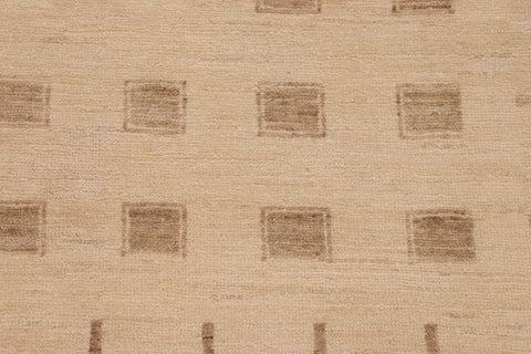 handmade Modern Kafkaz Beige Brown Hand Knotted RECTANGLE 100% WOOL area rug 9' x 12'