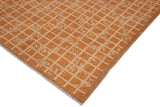 handmade Transitional Kafkaz Orange Beige Hand Knotted RECTANGLE 100% WOOL area rug 9 x 12