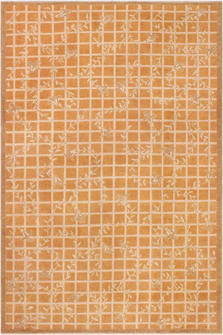 handmade Transitional Kafkaz Orange Beige Hand Knotted RECTANGLE 100% WOOL area rug 9X12