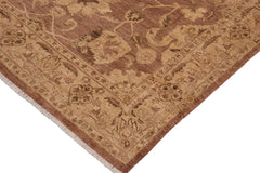 handmade Traditional Kafkaz Brown Beige Hand Knotted RECTANGLE 100% WOOL area rug 9X12