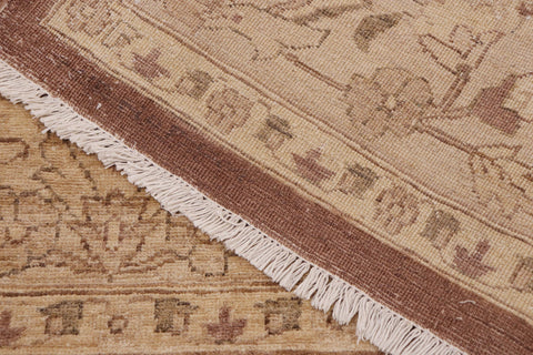 handmade Traditional Kafkaz Brown Beige Hand Knotted RECTANGLE 100% WOOL area rug 9x12