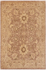 handmade Traditional Kafkaz Brown Beige Hand Knotted RECTANGLE 100% WOOL area rug 9X12