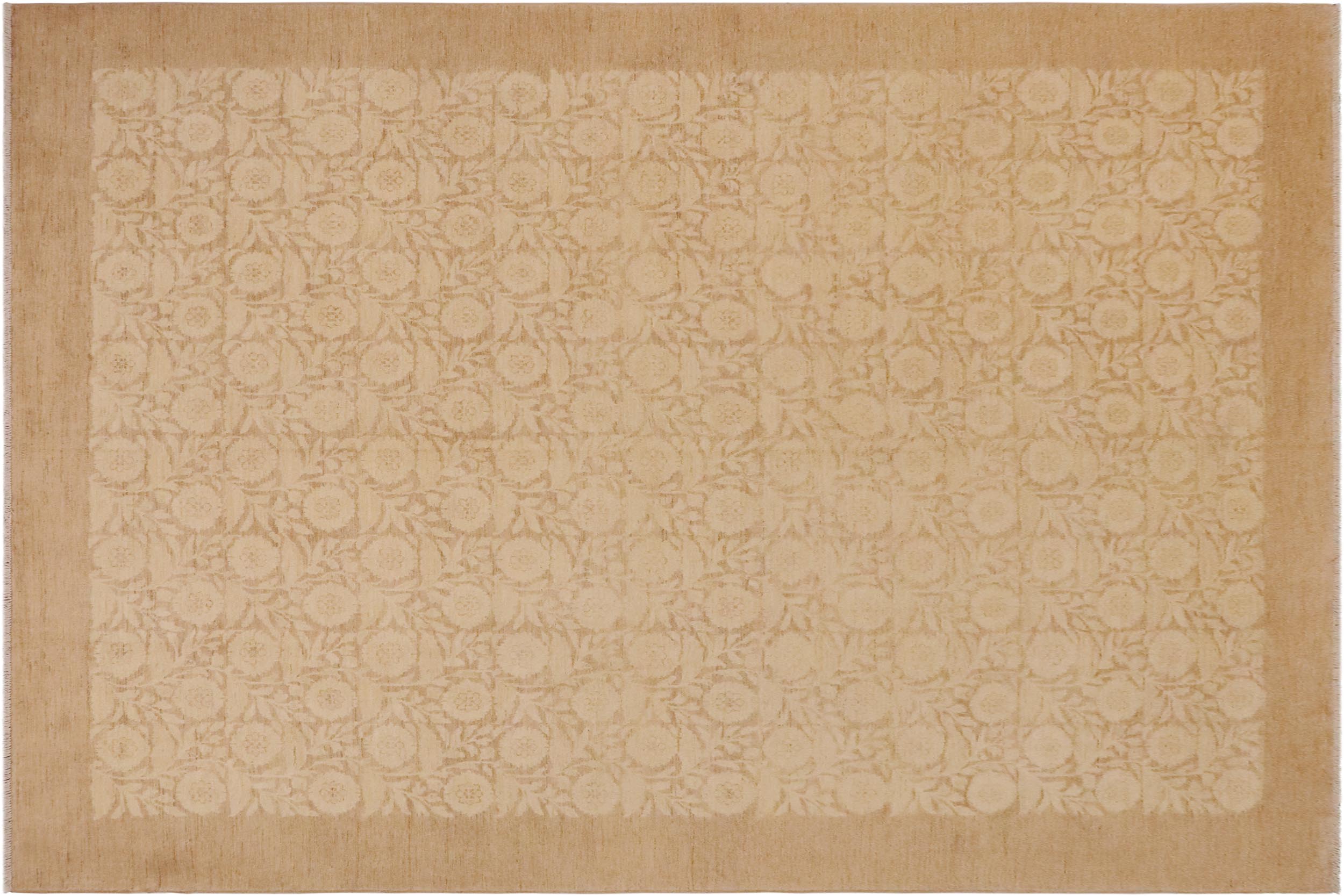 handmade Modern Kafkaz Beige Lt. Brown Hand Knotted RECTANGLE 100% WOOL area rug 9' x 12'