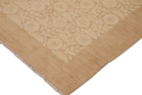 handmade Modern Kafkaz Beige Lt. Brown Hand Knotted RECTANGLE 100% WOOL area rug 9' x 12'