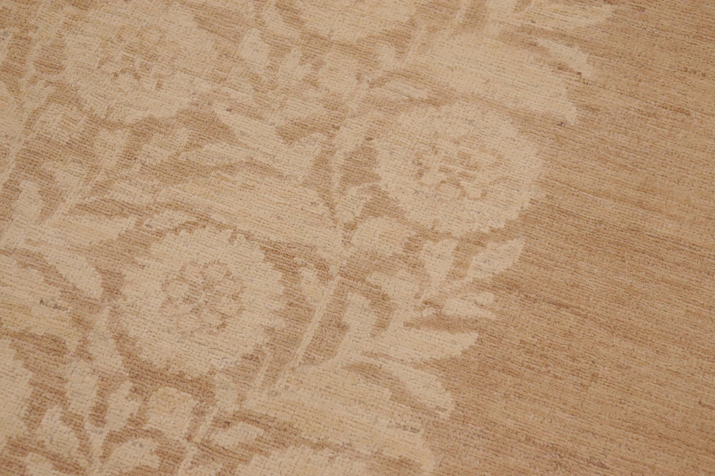 handmade Modern Kafkaz Beige Lt. Brown Hand Knotted RECTANGLE 100% WOOL area rug 9' x 12'
