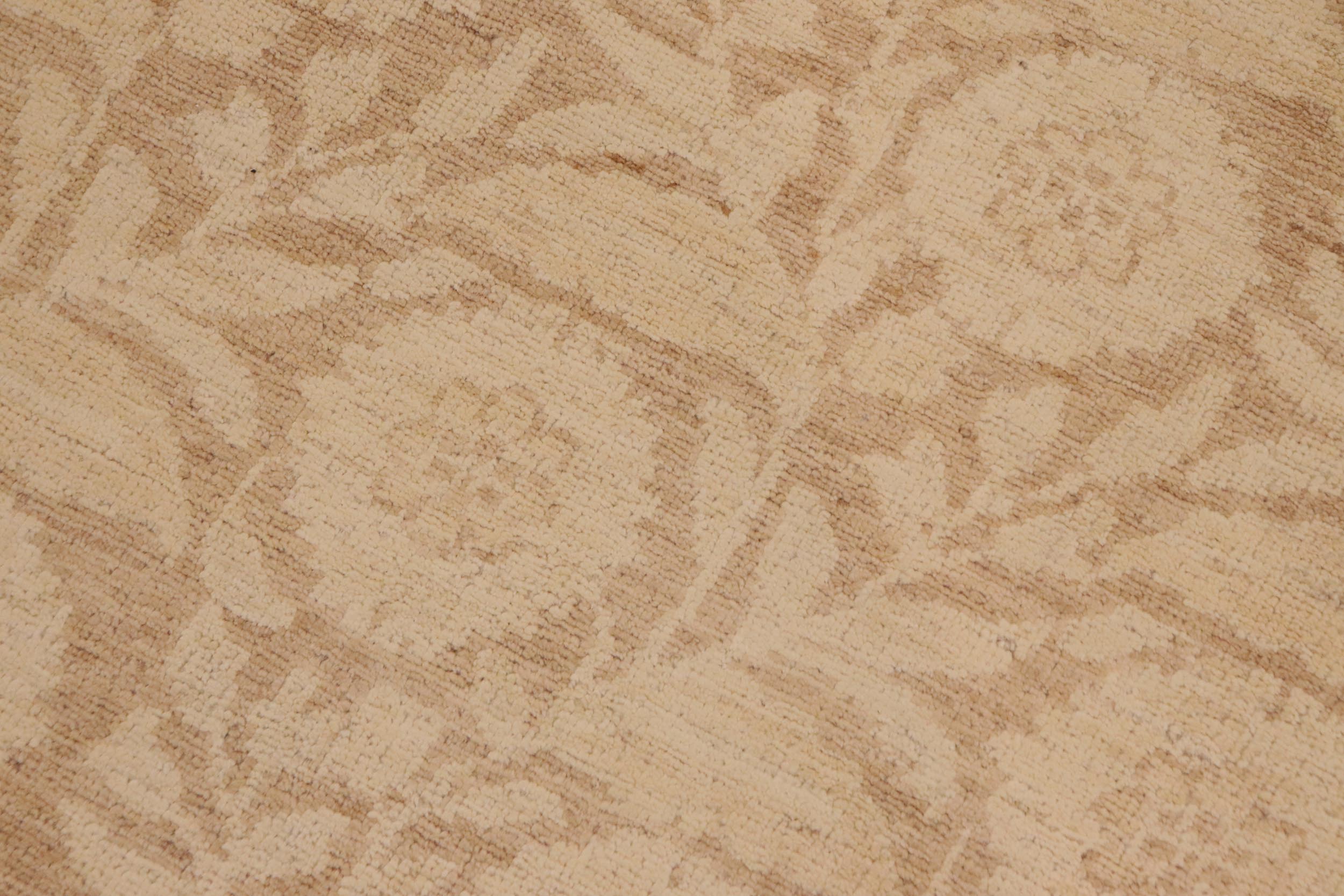 handmade Modern Kafkaz Beige Lt. Brown Hand Knotted RECTANGLE 100% WOOL area rug 9' x 12'