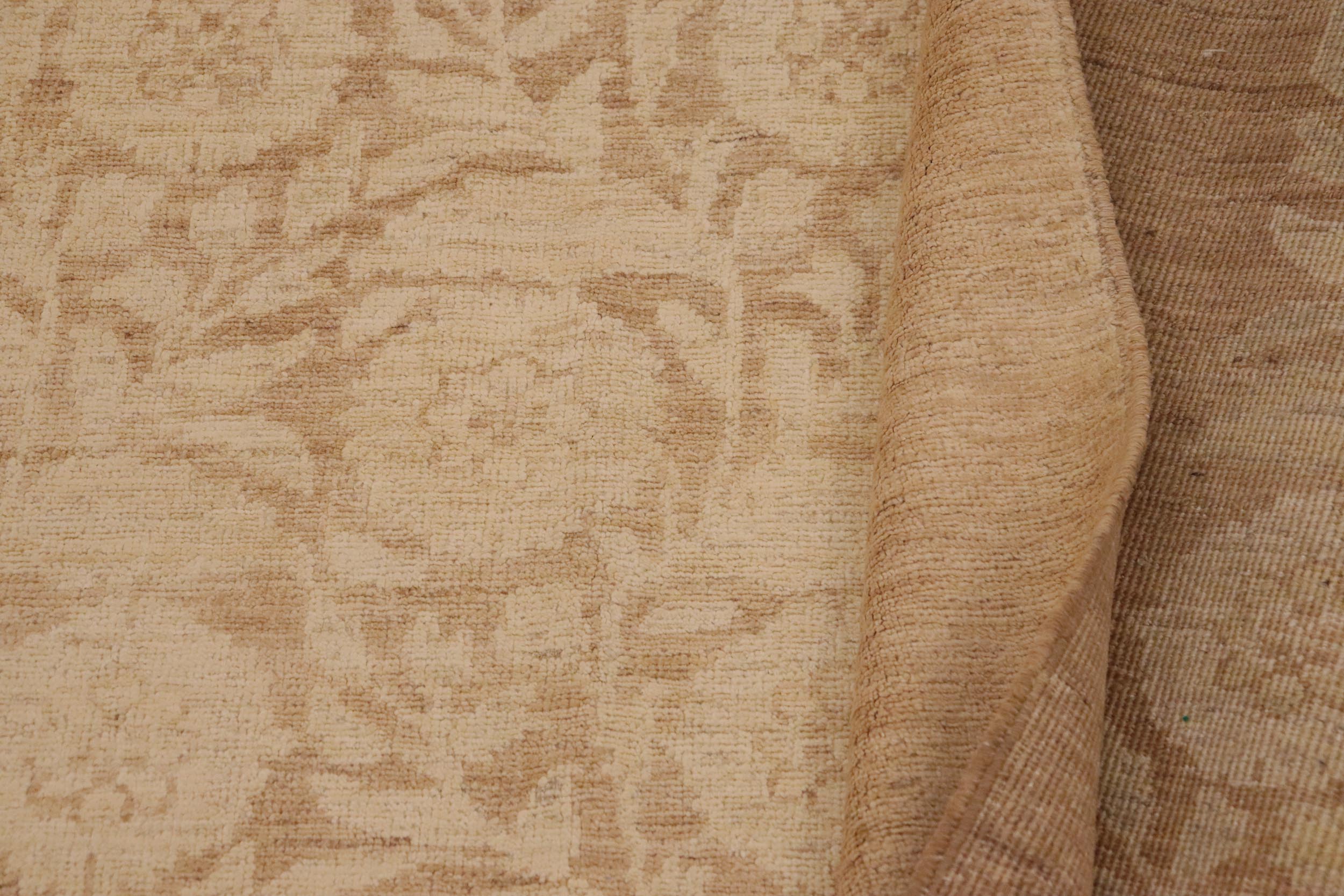 handmade Modern Kafkaz Beige Lt. Brown Hand Knotted RECTANGLE 100% WOOL area rug 9' x 12'