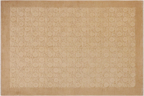 handmade Modern Kafkaz Beige Lt. Brown Hand Knotted RECTANGLE 100% WOOL area rug 9' x 12'