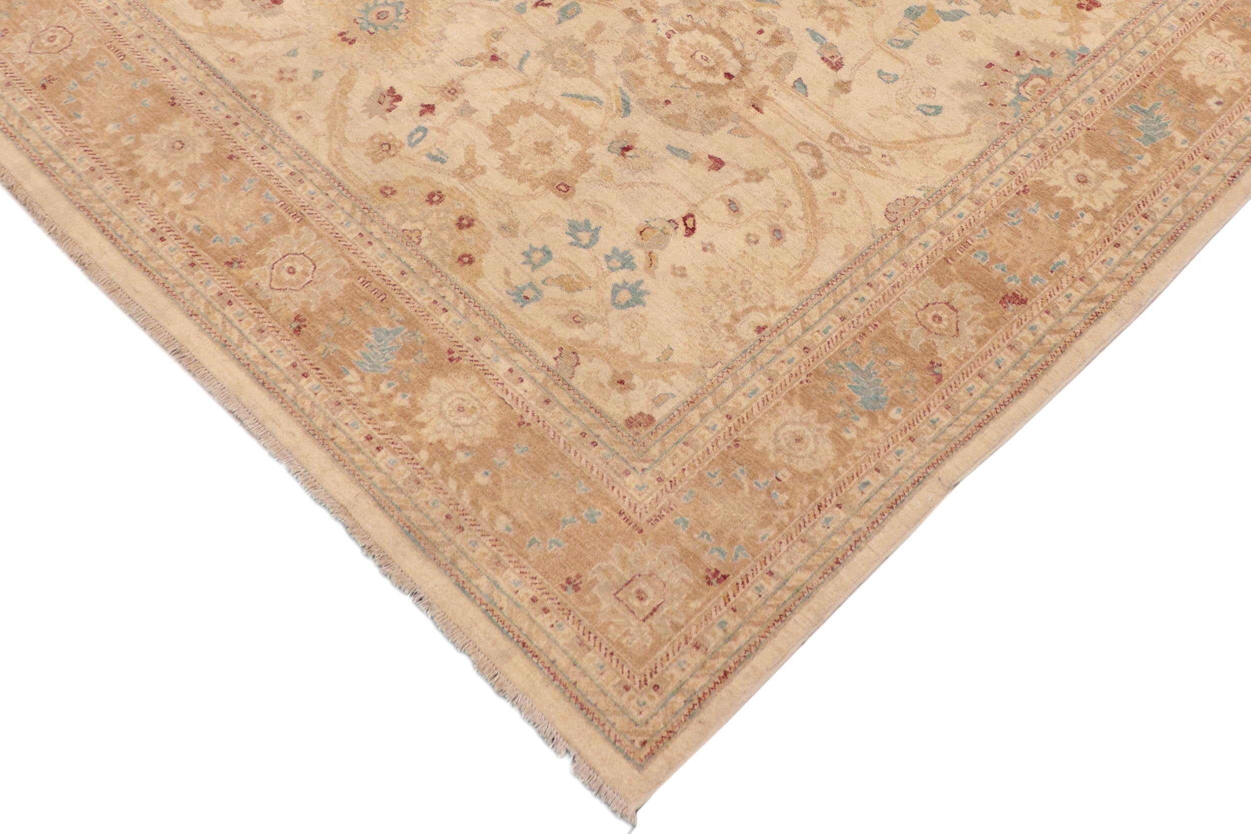 handmade Traditional Kafkaz Beige Lt. Brown Hand Knotted RECTANGLE 100% WOOL area rug 9x12