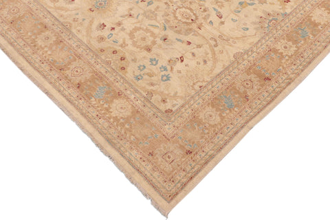 handmade Traditional Kafkaz Beige Lt. Brown Hand Knotted RECTANGLE 100% WOOL area rug 9x12