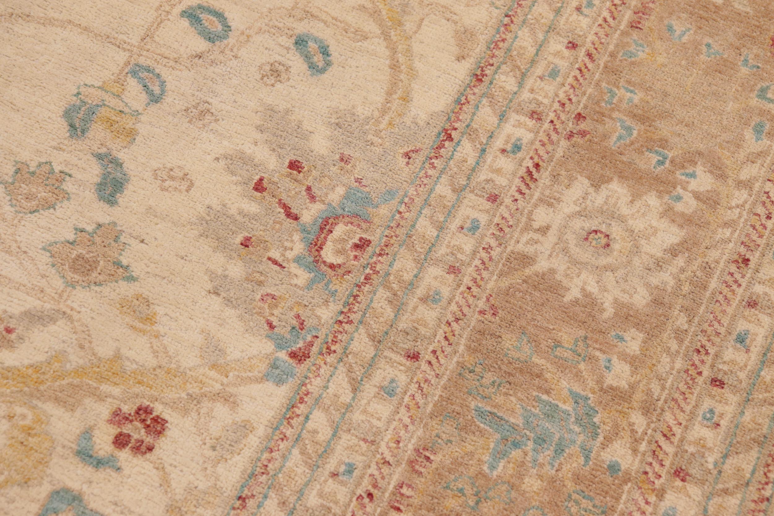 handmade Traditional Kafkaz Beige Lt. Brown Hand Knotted RECTANGLE 100% WOOL area rug 9x12
