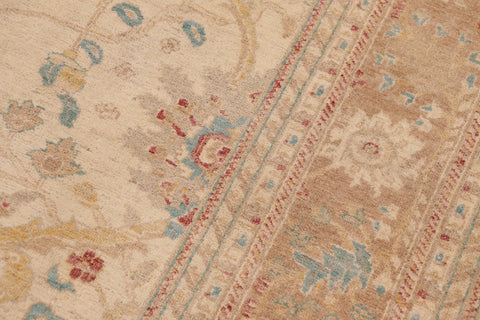 handmade Traditional Kafkaz Beige Lt. Brown Hand Knotted RECTANGLE 100% WOOL area rug 9x12