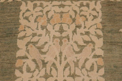 handmade Transitional Kafkaz Lt. Green Beige Hand Knotted RECTANGLE 100% WOOL area rug 9X12