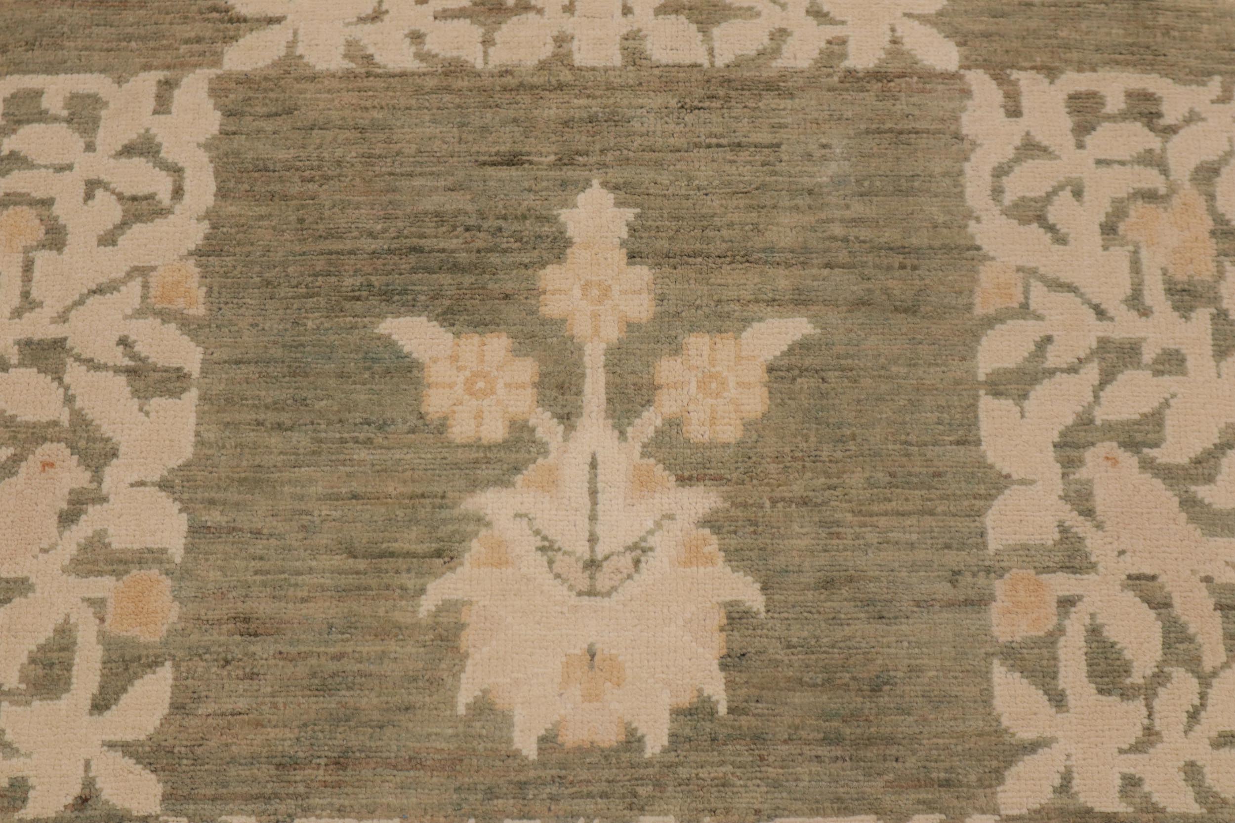 handmade Modern Kafkaz Lt. Green Beige Hand Knotted RECTANGLE 100% WOOL area rug 9' x 12'