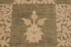 handmade Transitional Kafkaz Lt. Green Beige Hand Knotted RECTANGLE 100% WOOL area rug 9X12