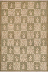 handmade Transitional Kafkaz Lt. Green Beige Hand Knotted RECTANGLE 100% WOOL area rug 9X12