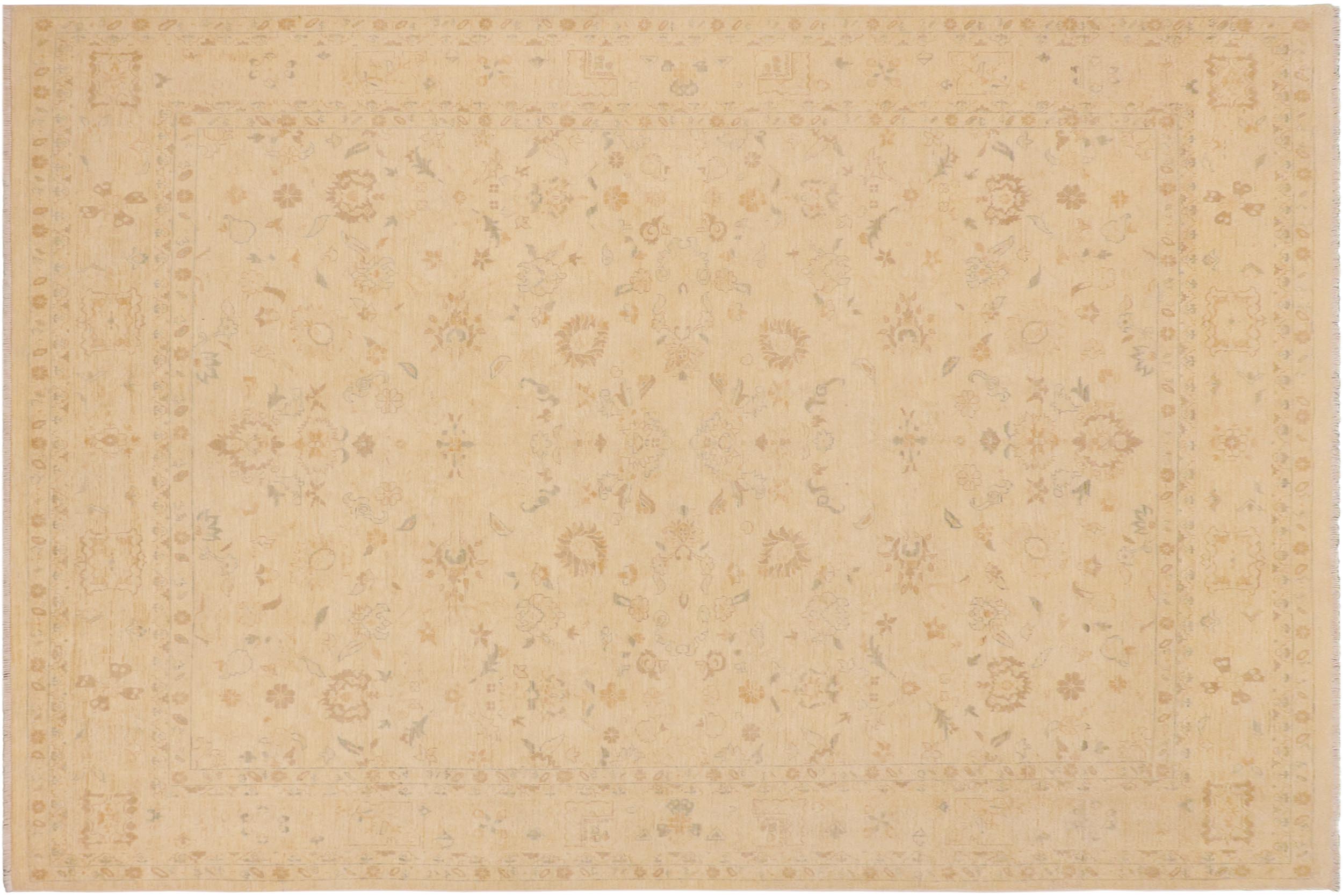 handmade Traditional Kafkaz Beige Brown Hand Knotted RECTANGLE 100% WOOL area rug 9x12