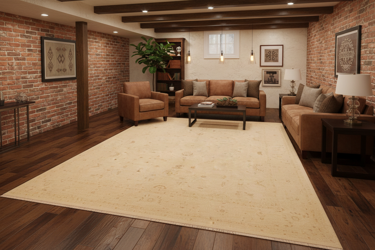 handmade Traditional Kafkaz Beige Beige Hand Knotted RECTANGLE 100% WOOL area rug 9x12