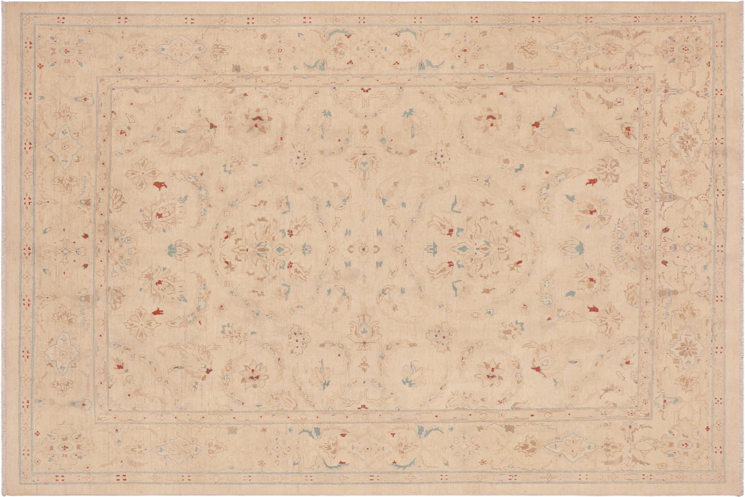 handmade Traditional Kafkaz Beige Lt. Brown Hand Knotted RECTANGLE 100% WOOL area rug 9x12
