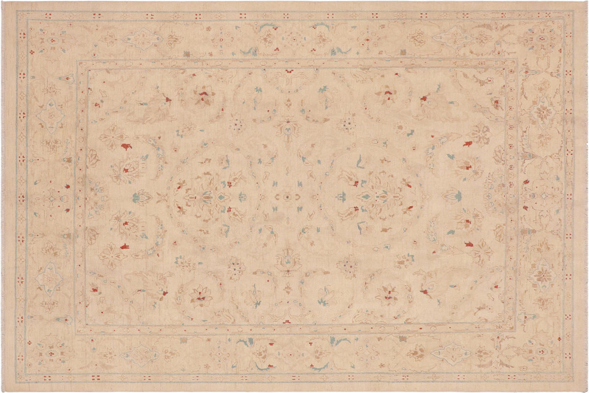 handmade Traditional Kafkaz Beige Lt. Brown Hand Knotted RECTANGLE 100% WOOL area rug 9x12