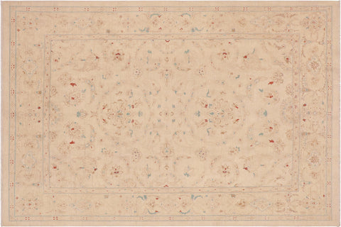 handmade Traditional Kafkaz Beige Lt. Brown Hand Knotted RECTANGLE 100% WOOL area rug 9x12