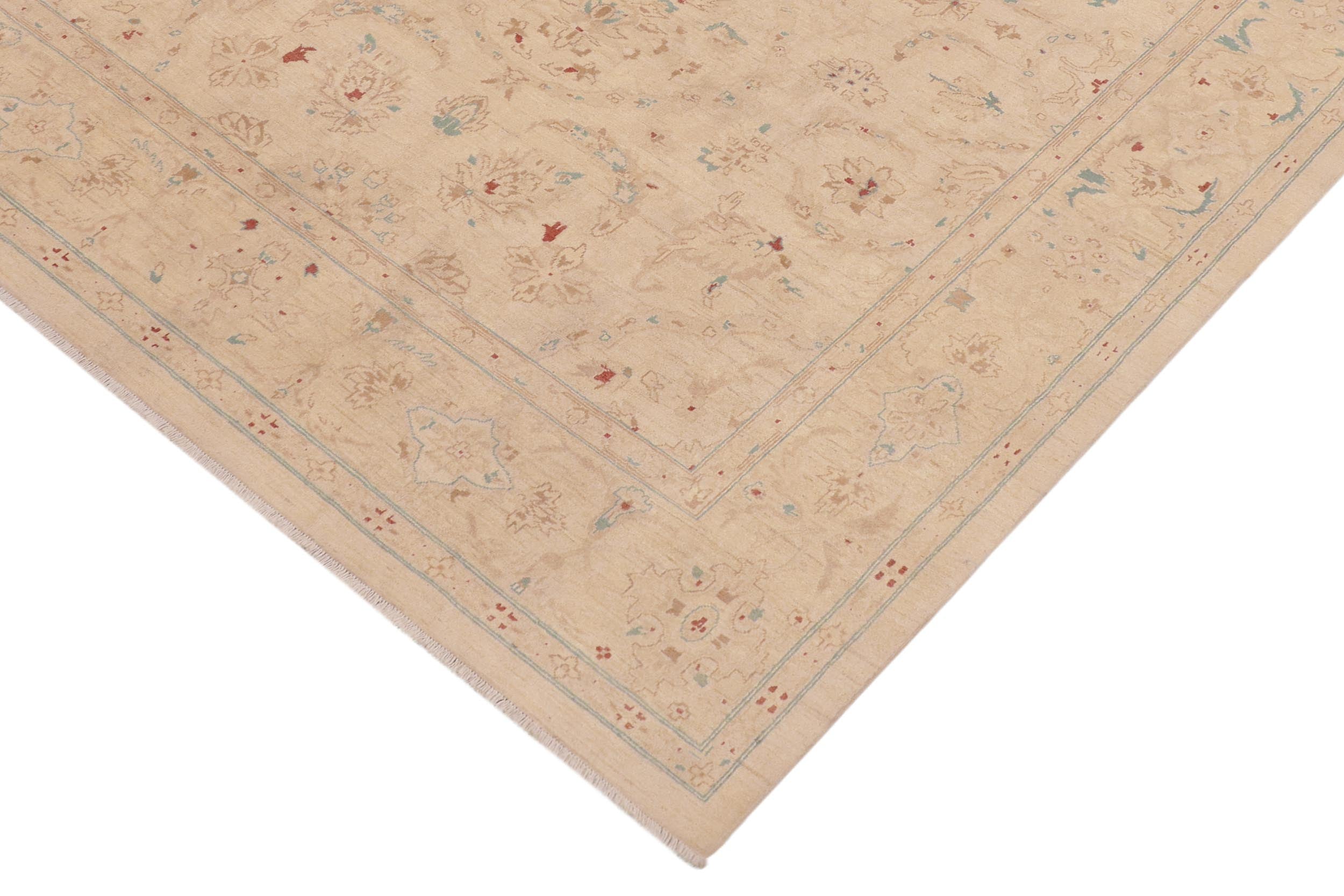 handmade Traditional Kafkaz Beige Lt. Brown Hand Knotted RECTANGLE 100% WOOL area rug 9x12